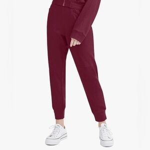 BCBG Generation Deep Red Textured Joggers Waffled Pants Size Medium